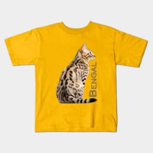 Bengal Breed Cat Dad Leopard Pattern Spotted Kitty Kids T-Shirt